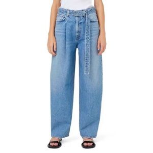 AGOLDE belted baggy pleated wide-leg jeans. 💙